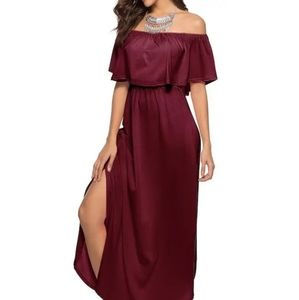 RED OFF SHOULDER DRESS